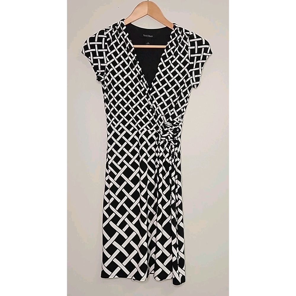 White House Black Market Cross Over Bust Dress Womens 0 Corpcore Minimalist